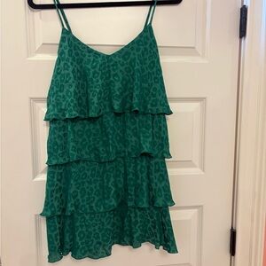 Show Me Your MuMu Green Tiered Sleeveless Mini Dress
